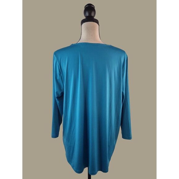 Bob Mackie Wearable Art Blue Sequin Blouse Size Large NWOT - Picture 2 of 8